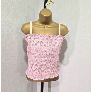 Expand A Band Post Surgical Breast Binder Sz XL Floral Pastel Pink Cotton Lined